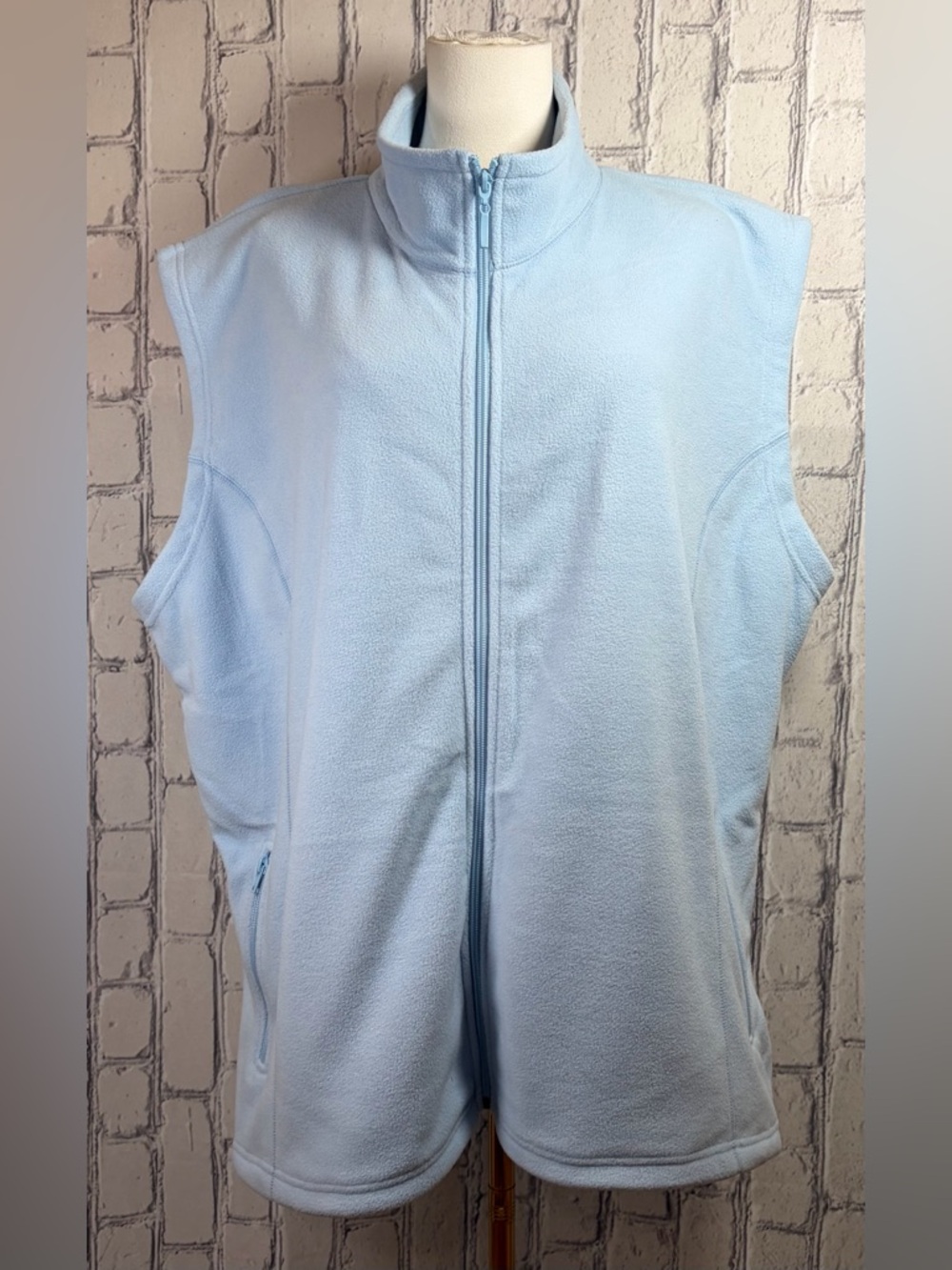 Tri-Mountain Size:3XL Light Blue Women's Fleece Vest - Sleeveless Zip Front